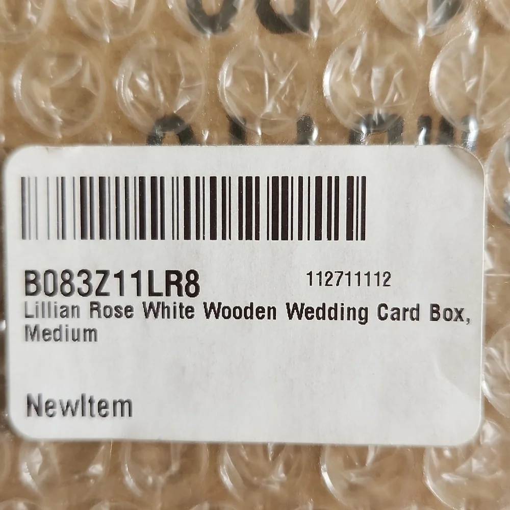 NWT Lilian Rose White Wooden Wedding Card Box - Picture 4 of 4